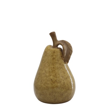 Decorațiune din ceramică în formă de pară galben cald, H18,5 cm, Ø11,5 cm