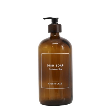 Dozator de detergent de vase, maro, din sticla, 1000 ml, Essential