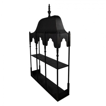 Etajera de perete, neagra, din metal, cu 1 raft, Bica - Img 2
