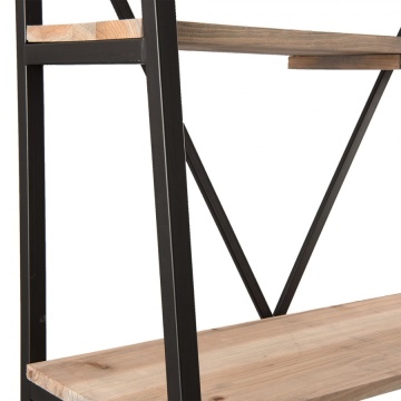 Etajeră tip scară din lemn și metal, natur și negru, cu 5 rafturi, 191 x 90 x 47 cm, „Etage” - Img 3