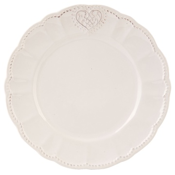 Farfurie bej, din ceramica, Ø 21 cm, Heart