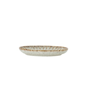 Farfurie din ceramică artizanală verde perlat cu striații fine și accente rustice, 17×2,5 cm, „Fleur" - Img 3