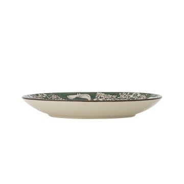 Farfurie din ceramică cu păsări și motive florale pictate manual, 16×2 cm, „Hezha" - Img 2