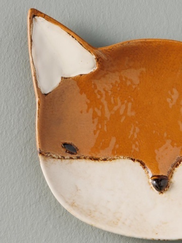 Farfurie din ceramica, portocalie, in forma de vulpe, Fox - Img 3