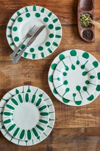 Farfurie verde din ceramică – Linora - Img 4