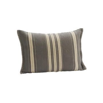 Față de pernă din bumbac și iută în dungi, 40×60 cm, „Stripe Grey"