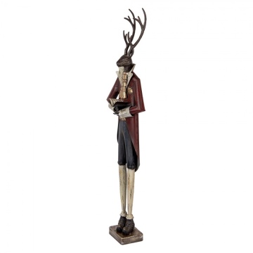 Figurină decorativă vintage cerb din metal, 19x15xH83 cm - Img 3