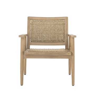 Fotoliu de grădină din lemn de acacia FSC® și polirattan, L66×H75,5×W67 cm, „Sorrento"