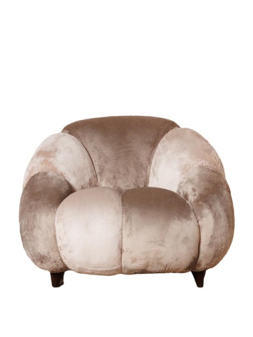Fotoliu lounge taupe din catifea, „Mercurio”