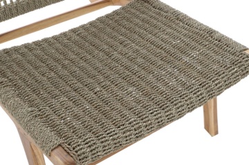 Fotoliu maro in lemn de tec si rattan - Img 3