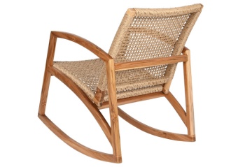 Fotoliu tip balansoar din lemn de tec si rattan - Img 6