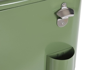 Frigider exterior vintage din oțel verde cu capac dublu, roți și sistem pasiv de răcire, 56 L, „Anika” - Img 4