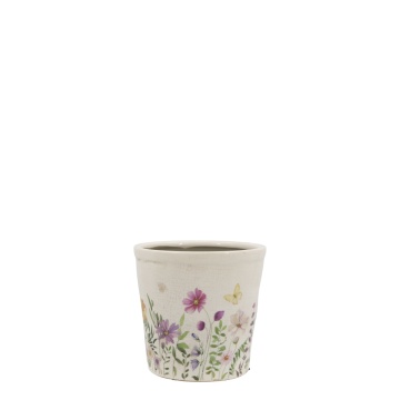Ghiveci cu motiv floral, H10/11 cm, Avignon