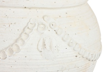 Ghiveci decorativ din teracotă artizanală, finisaj craft brut alb-crem, 48×48×57 cm, „Jerba" - Img 2