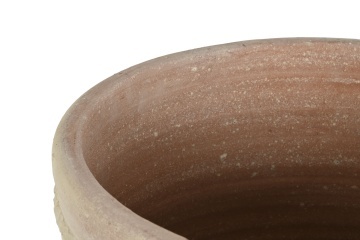 Ghiveci decorativ din teracotă artizanală, finisaj craft brut alb-crem, 52×52×60 cm, „Jerba" - Img 5