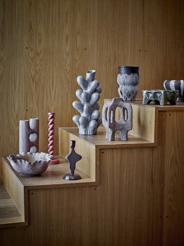 Ghiveci din ceramică artizanală, gri, cu suprafață texturată și aspect satinat, 14,5x21,5 cm, „Neeson" - Img 4