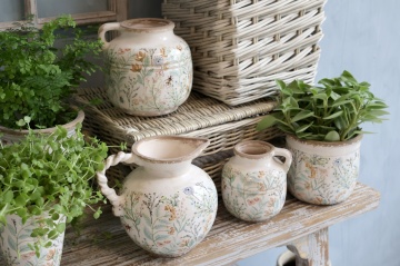 Ghiveci din ceramica cu motiv floral, H11/D12 cm Maxime - Img 4
