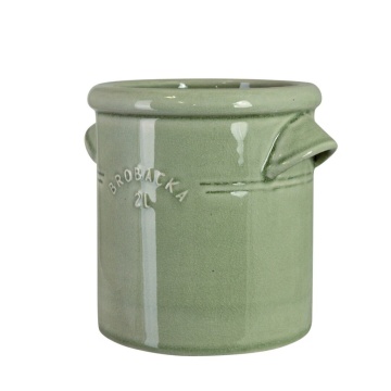 Ghiveci din ceramică glazurată manual 2L verde deschis, „Brobacka" - Img 2