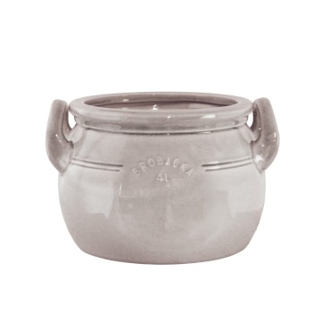 Ghiveci din ceramică glazurată manual 4L bej, „Brobacka"