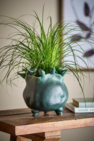 Ghiveci din ceramica verde smarald , D21 x H19,5 cm, „Charlize” - Img 2