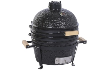 Grătar kamado din ceramică și metal, 51 x 53 x 64 cm, negru, „Barbecue Ceramic" - Img 2