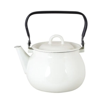 Ibric vintage din oțel emailat, 2,5L, alb offwhite, Ø19×H16,5 cm, „Emil's Enamel"
