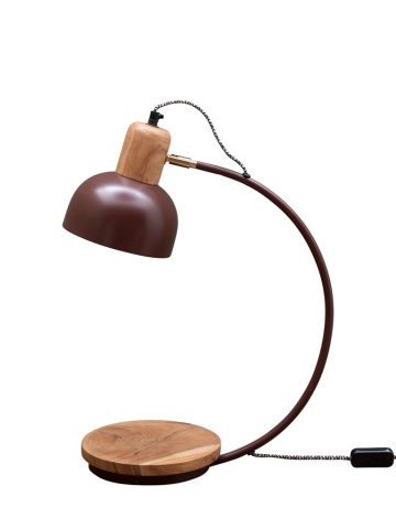 Lampa de masa, din metal si lemn de mango, Bury