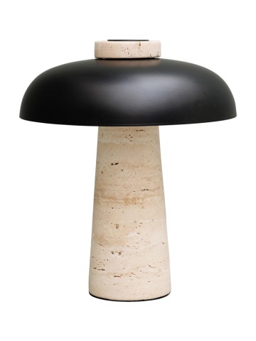 Lampa de masa, din piatra cu abajur din metal, Dune