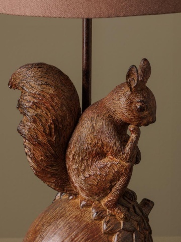 Lampa de masa, din polirasina, cu abajur din in, Squirrel - Img 4