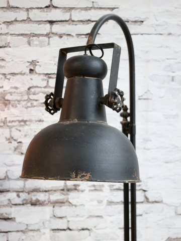 Lampadar negru din metal, handmade, Factory - Img 4