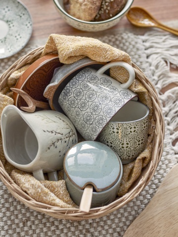 Letieră pentru lapte din ceramică cu flori de câmp, D8×H9 cm, 250 ml, „Bea" - Img 6