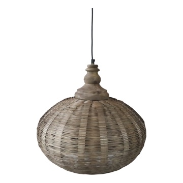 Lustra din lemn de mango si rattan, 25W, Aleia