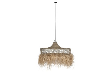 Lustră plafonieră din fibre naturale, 125×125×54 cm, „Palma" - Img 6