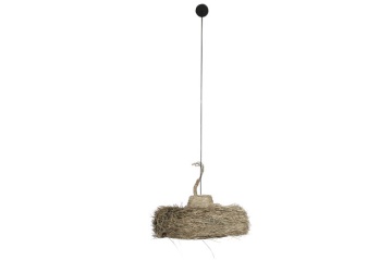 Lustră suspendată boho din fibre naturale, 64x64x34 cm, „Solea" - Img 2
