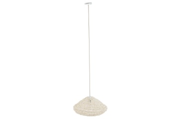 Lustră suspendată din fibre naturale împletite, natur, 35 x 65 cm, „Conches” - Img 8
