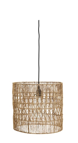 Lustră suspendată din iută împletită manual, D36×H33 cm, „Vetiver"