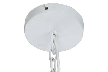 Lustră suspendată din metal, alb și auriu, finisaj patinat, 16 x 77 cm, „Provins” - Img 6