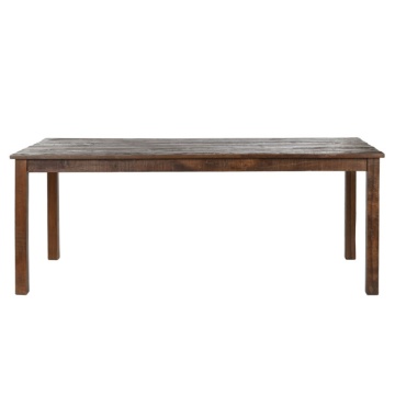 Masă dining din lemn reciclat, maro, 10 locuri, cu picioare drepte, 76 x 200 x 100 cm, „Maren”