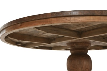 Masă dining rotundă din lemn de tec reciclat, Ø160 cm, „Komodo” - Img 5
