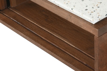 Masuta de cafea din lemn de acacia si marmura, 127X67X47 cm, " Terrazo " - Img 4