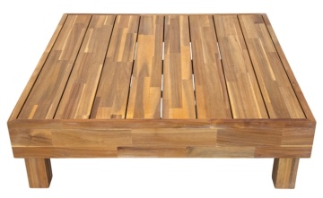 Măsuță de cafea pentru exterior din lemn de acacia, design natur, "Outek" - Img 4