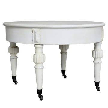 Măsuță de cafea shabby chic pe roți, crem antichizat, "Marie Antoinette"