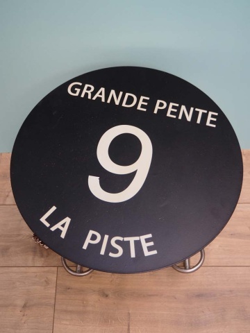 Măsuță laterală neagră din metal, Ø45 cm, "Grande Pente 9" - Img 2