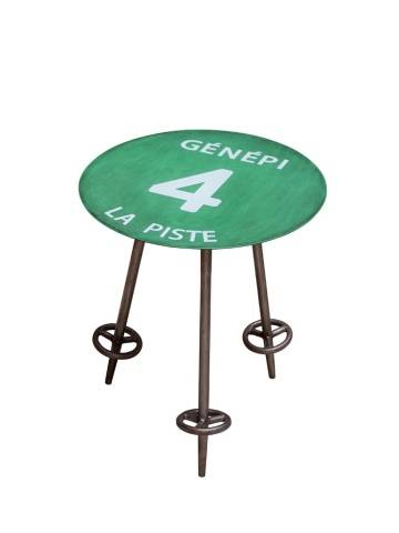 Măsuță laterală verde din metal, Ø45 cm, Génépi 4