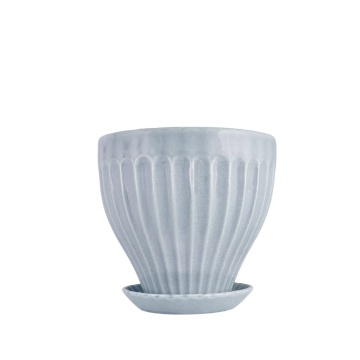 Oală decorativă vintage din ceramică stoneware, albastru deschis „Anna”