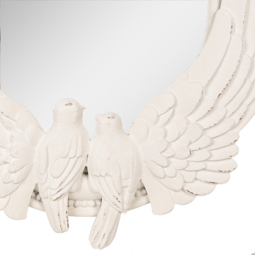 Oglinda de perete, alba, cu porumbei decorativi, 50x5x60 cm, Wings - Img 2