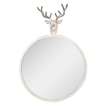 Oglinda de perete, alba, din metal, 48x10x67 cm, Deer