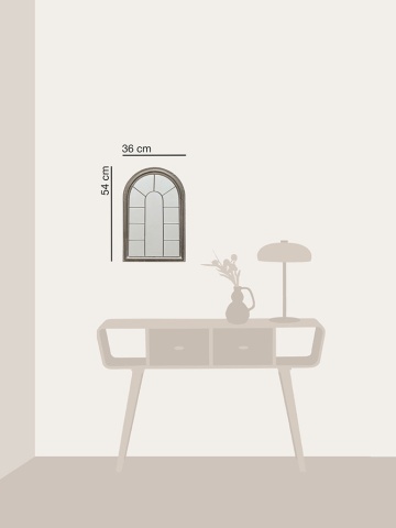 Oglinda de perete, din metal, stil arcada, Window - Img 3