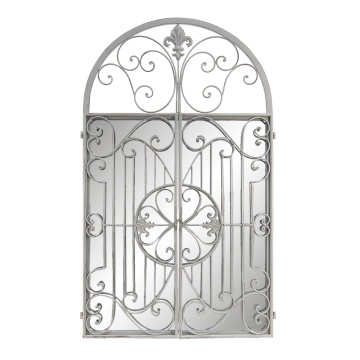 Oglinda de perete, gri, din metal, 61x3x103 cm