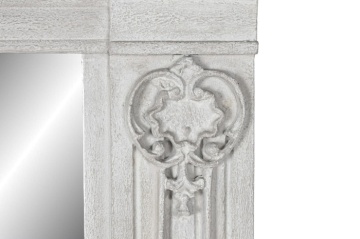 Oglindă decorativă din lemn de mango și MDF, 133×8,5×167 cm, „Grey" - Img 3